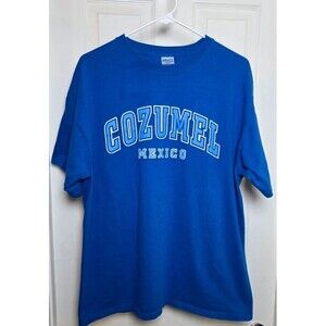 Cozumel Mexico T-Shirt M&O Gold 100% Cotton Blue Size L